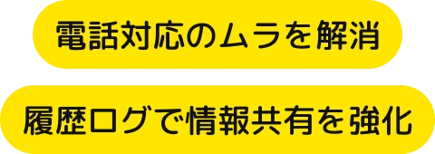 電話対応のムラを解消 履歴ログで情報共有を強化